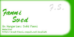 fanni sved business card
